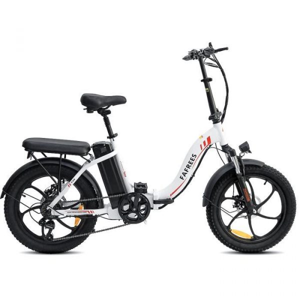 Vélo électrique Pliant de ville FAREES F20 Vélo Électrique Fat Tire Blanc