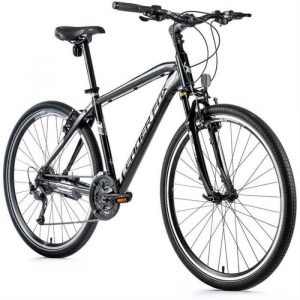 Vélo électrique VTC 28 musculaire Leader Fox Toscana 2021 22,5" 9V - noir / blanc - 185/193 cm