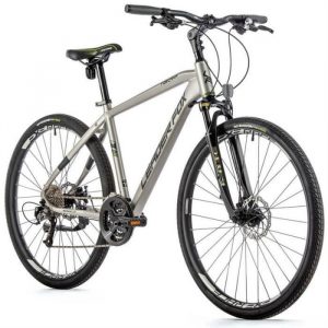 Vélo électrique VTC 28 musculaire Leader Fox Toscana 2022 17,5" 9V - argent - 170/178 cm