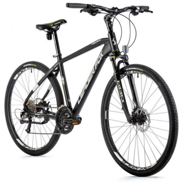 Vélo électrique VTC 28 musculaire Leader Fox Toscana 2022 17,5" 9V - noir - 170/178 cm