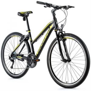 Vélo électrique VTC 28 musculaire femme Leader Fox Daft 2021 20" 8V - noir / jaune - 180/188 cm