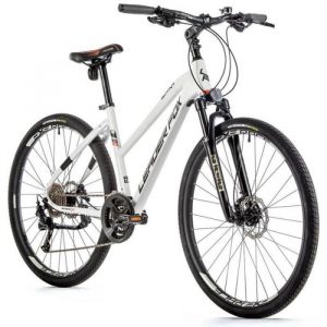 Vélo électrique VTC 28 musculaire femme Leader Fox Sumava 2022 16,5'' 9V - blanc - 160/168 cm