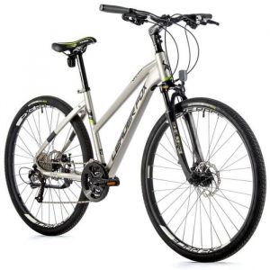 Vélo électrique VTC 28 musculaire femme Leader Fox Toscana 2022 16,5" 9V - argent - 160/168 cm