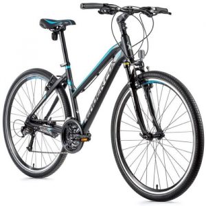 Vélo électrique VTC 28 musculaire femme Leader Fox Viatic 2021 20" 7V - noir / bleu - 180/188 cm