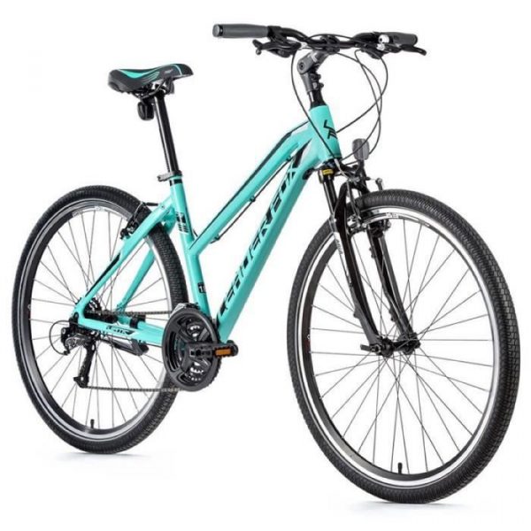 Vélo électrique VTC 28 musculaire femme Leader Fox Viatic 2021 20" 7V - vert claire - 180/188 cm