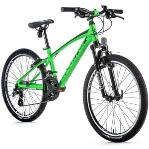 Vélo électrique VTT 24 musculaire enfant Leader Fox Spider 2022 7V - vert fluo - 135/145 cm