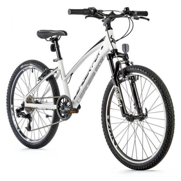 Vélo électrique VTT 24 musculaire fille Leader Fox Spider 2023 8V - blanc - 135/145 cm