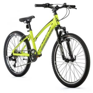 Vélo électrique VTT 24 musculaire fille Leader Fox Spider 2023 8V - jaune fluo - 135/145 cm