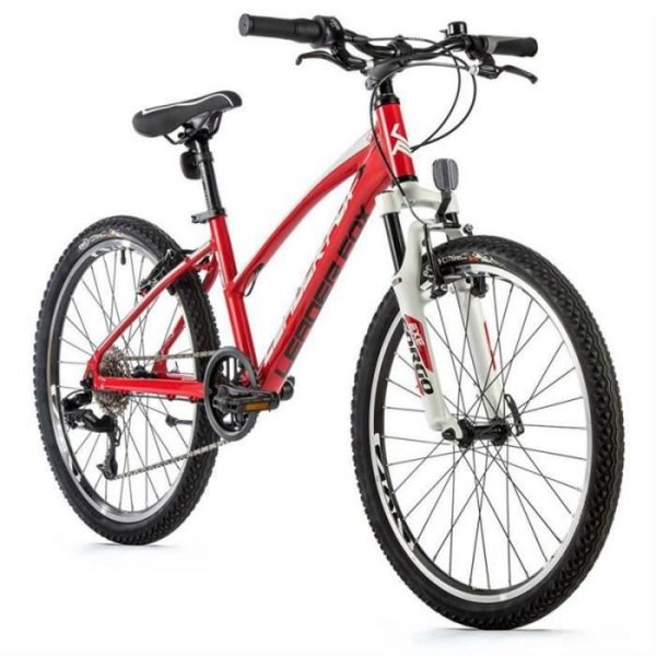 Vélo électrique VTT 24 musculaire fille Leader Fox Spider 2023 8V - rouge - 135/145 cm