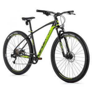 Vélo électrique VTT musculaire Leader Fox Esent 2022 - noir mat/vert - 180/188 cm