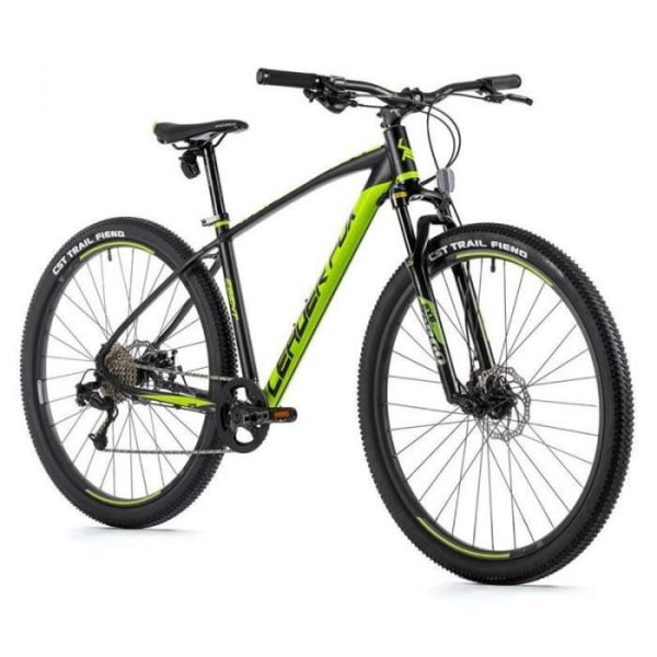 Vélo électrique VTT musculaire Leader Fox Esent 2022 - noir mat/vert - 180/188 cm