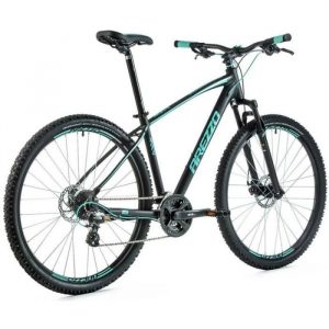 Vélo électrique VTT musculaire cadre alu Leader Fox Arezzo 2022 - noir/vert clair - 160/168 cm