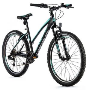 Vélo électrique VTT musculaire femme Leader Fox Mxc 2023 - noir/vert clair - 150/158 cm