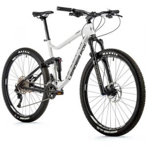 Vélo électrique VTT musculaire tout suspendu Leader Fox Trion 2022 - blanc/noir - 178/185 cm