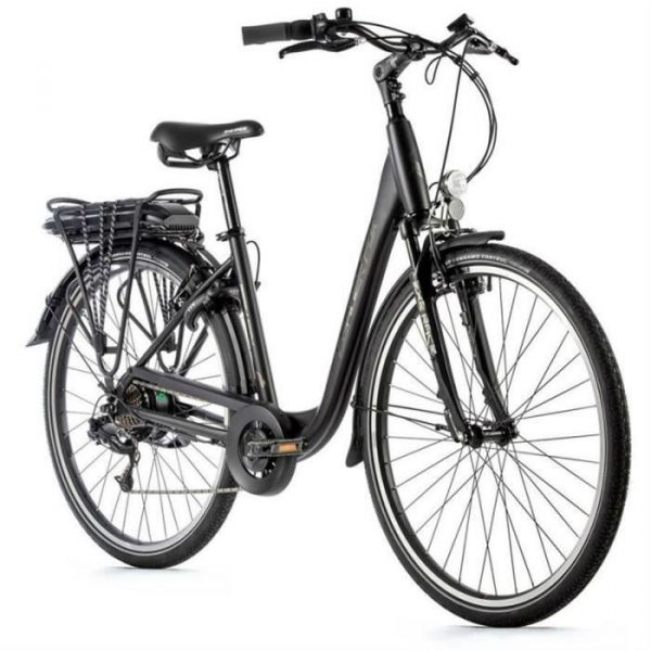Vélo électrique Vae City 28 moteur roue arrière Leader Fox Park 2022 7V Bafang 36V 45NM 13AH - noir - 178/185 cm