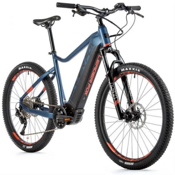 Vélo électrique Vae VTT 27,5 moteur central Leader Fox Orem 2021 10V Panasonic GX Ultimate 36V 90NM 20AH - bleu / orange / noir - 16