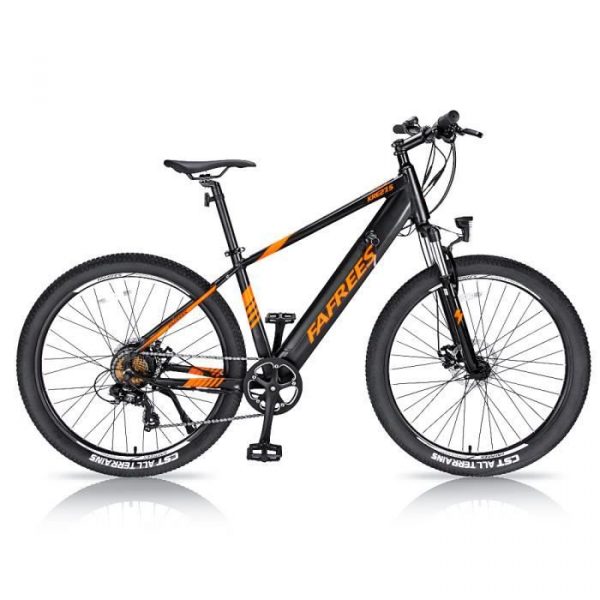 Vélo électrique, fafrees 27.5, VAE 250W, 36V 10Ah, 25km/h max, Autonomie 70km, 7 vitesses - Orange