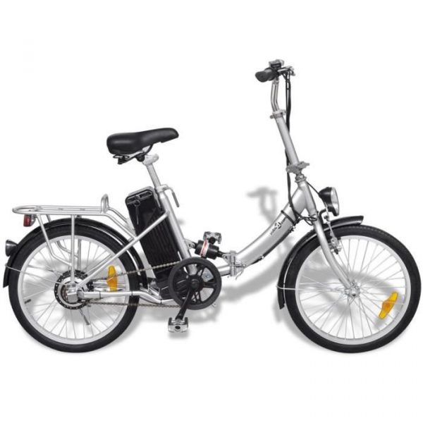 Vélo électrique pliable et pile lithium-ion Alliage d'aluminium Argent