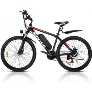 WINICE Vélo Électrique Homme, 26" VTT Vélo de Montagne avec Batterie au Lithium-ion 36V/10.4Ah, E-Bike Shimano 21 Vitesse, Noir