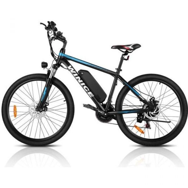 WINICE Vélo Électrique Homme, 26" VTT Vélo de Montagne avec Batterie au Lithium-ion 36V/10.4Ah, E-Bike Shimano 21 Vitesse, Noir