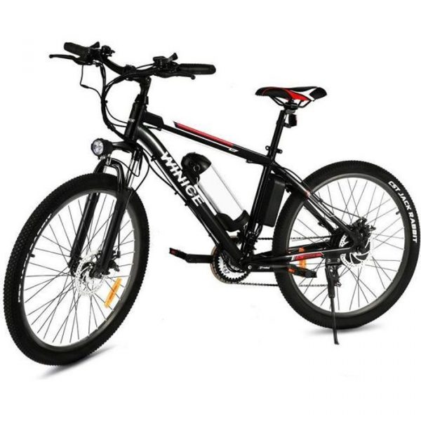 WINICE Vélo électrique de montagne 26", Vélo VTT hommes 15-32 Km/h, 21 vitesses, Batterie 36V/8Ah, Noir