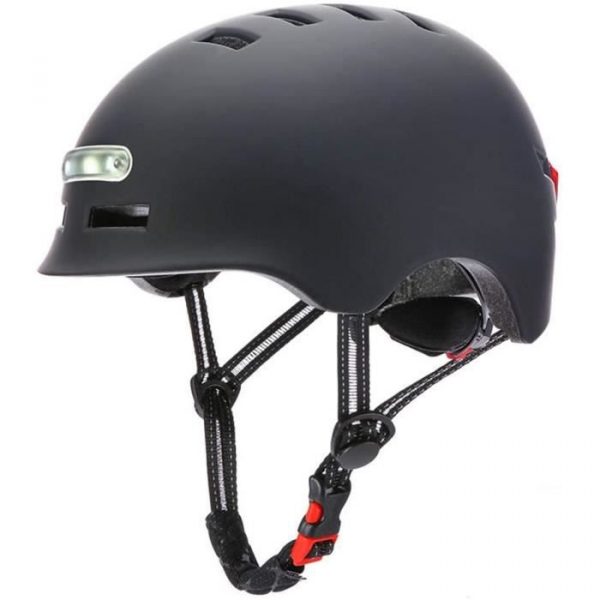 casque de vélo skateboard électrique à led light(l, noir)