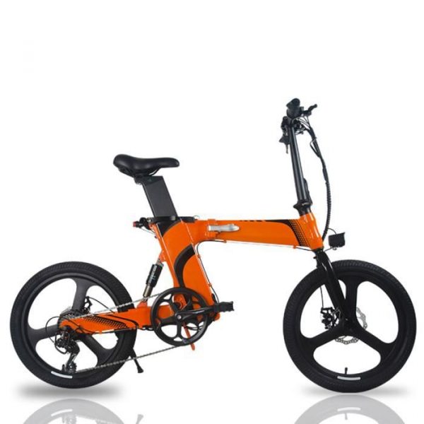 weeyin Vélo électrique -vélo-VAE de ville-vélo assistant de pédale-20"-3 ème vitesse 7 vitesses-250W 25 km/h 36V, 8Ah Pliable-Orange