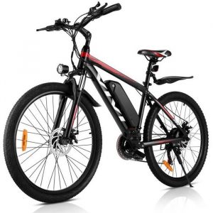 26" Vélo électrique VTT de Montagne, E-Bike Vélos pour Adultes Hommes avec Batterie Lithium-ION Amovible De 10.4 Ah, 21 Vitesse