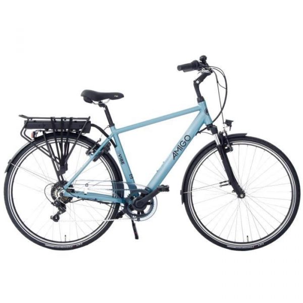 AMIGO Vélo de ville électrique E-Vibe D2 28 pouces 54 cm Homme 7SP V-Brake Bleu