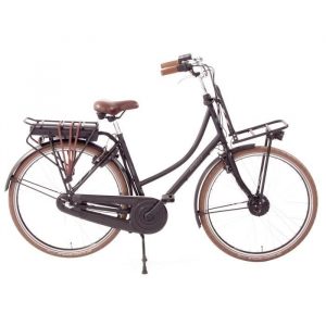 AMIGO Vélo transporteur électrique E-Strong T1 28 pouces 50 cm Femme 3SP V-Brake Noir mat