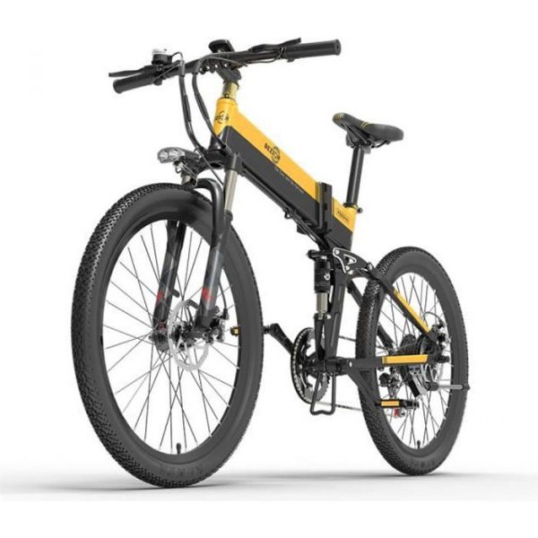 BEZIOR X500Pro vélo électrique électrique 500W système de suspension de moteur sans brosse batterie amovible noir et jaune