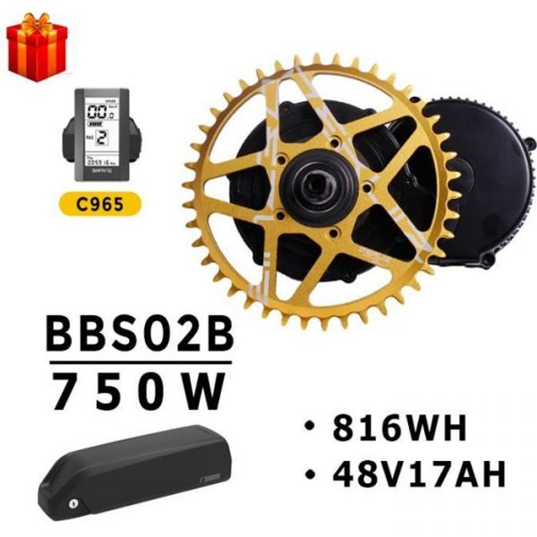 Bafang Vélo électrique 48V 750W Kit Vélo Electrique Pédalier 42T C965 Afficher Electrique Moteur avec Batterie 48V17AH