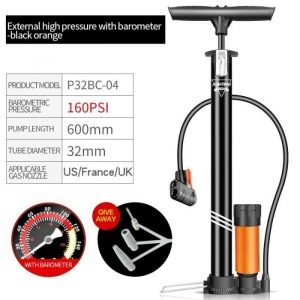 Couleur P32B-03 Blackorange Pompe à Air Électrique Pour Vélo, Super Pompe à Main, Gonfleur de Pneus, Valve Sc