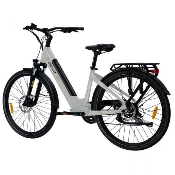 DERUIZ QUARTZ Vélo électrique 28",48V/644Wh/BAFANG 250W,TEKTRO Freins à disque,autonomie 30km-60km,Blanc clair de lune