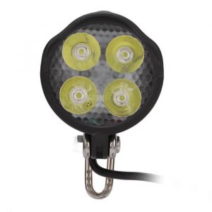 Dilwe Phare de klaxon de vélo électrique Phare LED de vélo électrique intégré dans le klaxon 4 lumières phare de Scooters