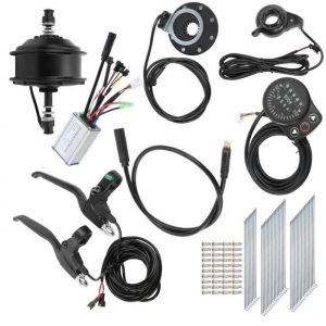 Fdit 5 pouces Kit de Conversion de Vélo Électrique Moteur de Moyeu 36V 250W avec Compteur KT-900S pour Roue de 27,5 po 12G(Moteur