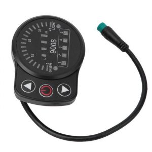 Fdit Modification de vélo Compteur d'affichage à LED électrique en plastique KT-900S avec connecteur étanche pour la
