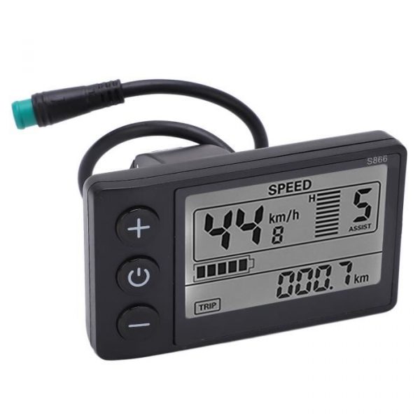 GOTOTOP Affichage LCD pour vélo électrique Vélo électrique S866 LCD Display Meter 24V 36V 48V Panneau de commande avec prise