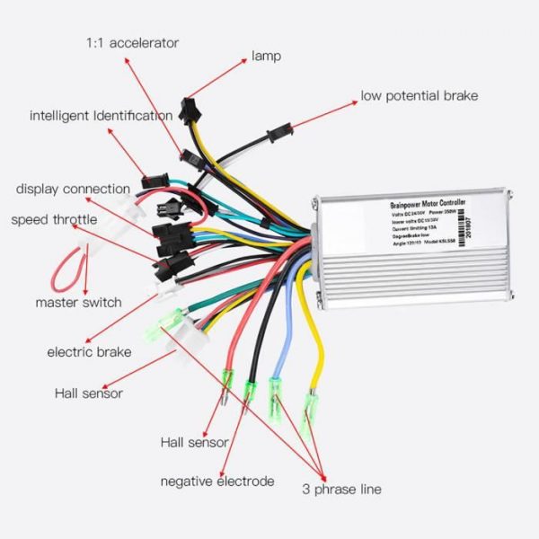 Hililand Dispositif de commande de moteur 36V-48V Contrôleur de Panneau d'Affichage LCD Étanche pour Scooter Vélo Électrique