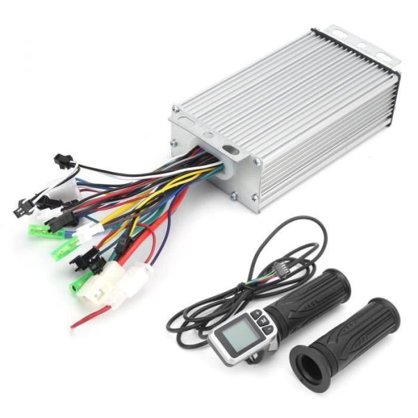 JIN Contrôleur de vélo électrique sans brosse 36 V/48 V 500 W avec accélérateur LCD 124DX
