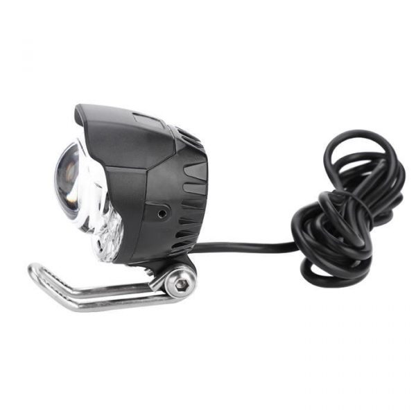 Qiilu Vélo électrique de klaxon 2 en 1 corne LED phare avant lampe lumineuse 12V-80V pour vélo électrique scooter cyclomoteur