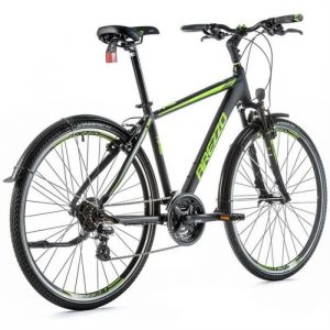 Vélo électrique VTC 28 musculaire Leader Fox Arrezzo 2020 19" 7V - noir / vert claire - 175/183 cm