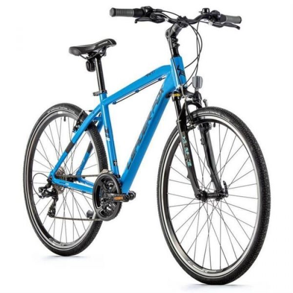 Vélo électrique VTC 28 musculaire Leader Fox Away 2022 17,5" 7V - bleu - 165/173 cm