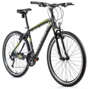 Vélo électrique VTC 28 musculaire femme Leader Fox Daft 2021 19" 8V - noir / vert - 175/183 cm