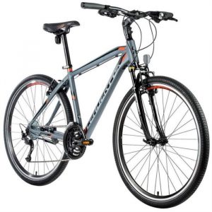 Vélo électrique VTC 28 musculaire femme Leader Fox Daft 2021 20,5" 8V - gris / orange - 183/190 cm