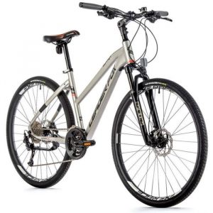 Vélo électrique VTC 28 musculaire femme Leader Fox Sumava 2022 16,5'' 9V - argent - 160/168 cm