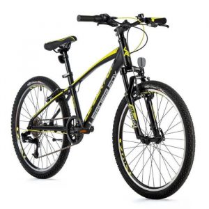 Vélo électrique VTT 24 musculaire enfant Leader Fox Spider 2023 8V - noir / jaune fluo - 135/145 cm