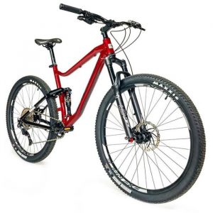 Vélo électrique VTT musculaire tout suspendu Leader Fox Trion 2022 Tigre - rouge tigre - 178/185 cm