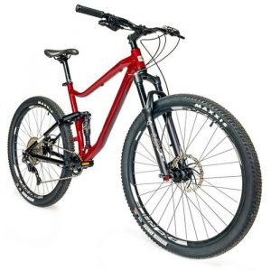 Vélo électrique VTT musculaire tout suspendu Leader Fox Trion 2022 Tigre - rouge tigre - 185 cm