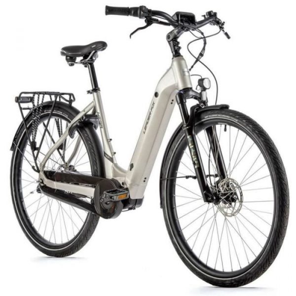 Vélo électrique Vae City 28 moteur central Leader Fox Neba 2021 8V Bafang M420 36V 80NM 14AH - argent - 168/178 cm